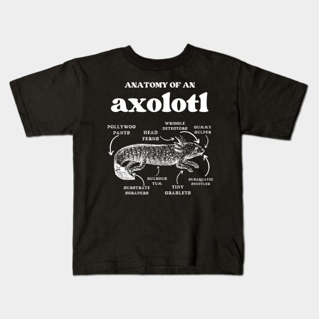 Anatomy of an axolotl axolotls lover Kids T-Shirt by JustBeSatisfied